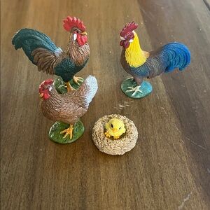 Schleich rooster’s & chicken with chick